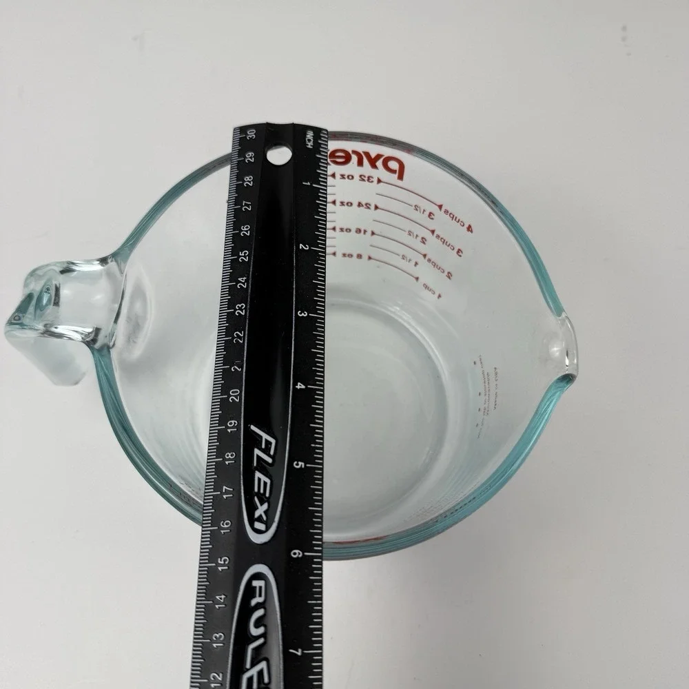 PYREX Measuring 4 Cup Glass 32oz RED Lettering Made USA Corning NY